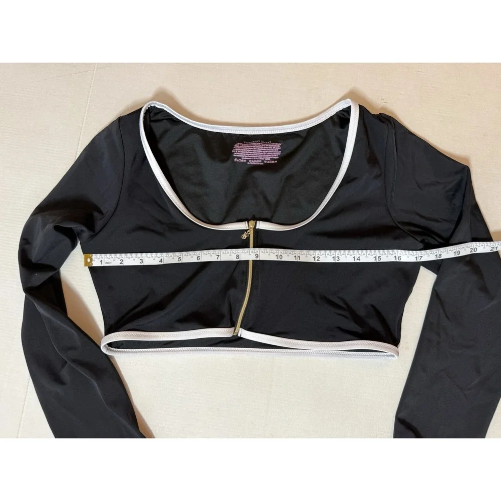 Victoria's Secret PINK Long Sleeve Cropped Rash Guard Swim Top Black XL